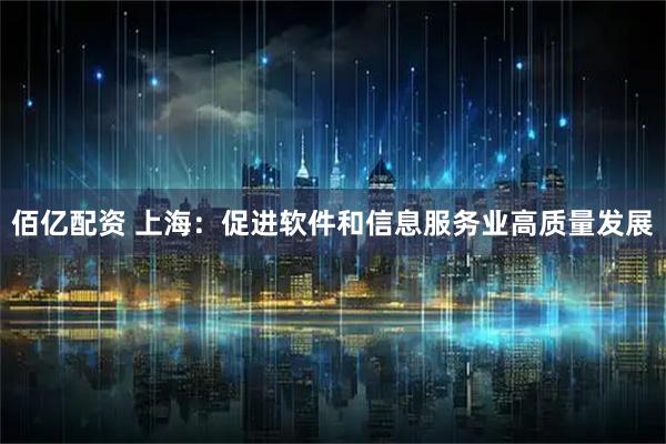 佰亿配资 上海：促进软件和信息服务业高质量发展